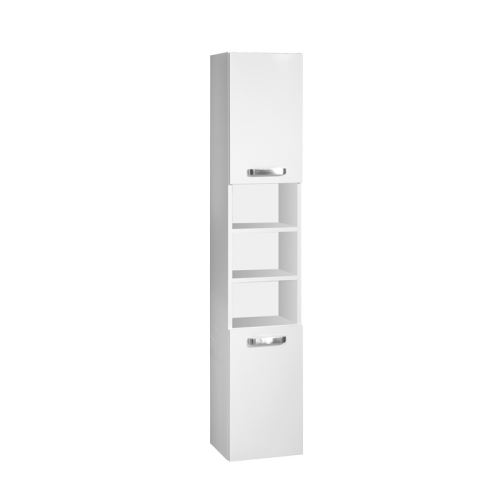 MEREO Leny Koupelnová skříňka, vysoká, levé otevírání, bílá, 330x1700x250 mm (CN814)