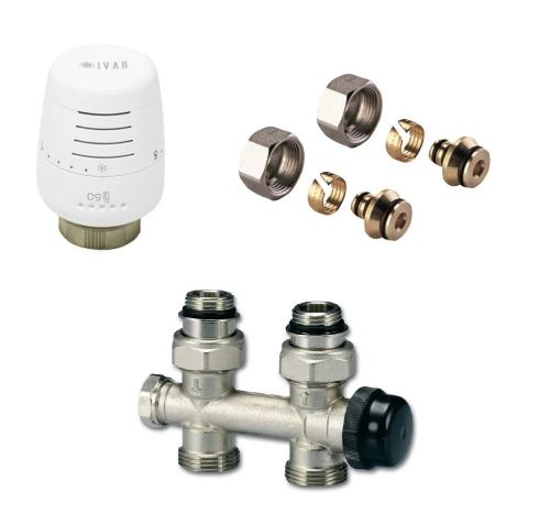 IVARKIT M-PR 01/1 Ventil termostatická a regulační armatura s přednastavením 1/2"xEK; 16x2; přímé KIT50082316