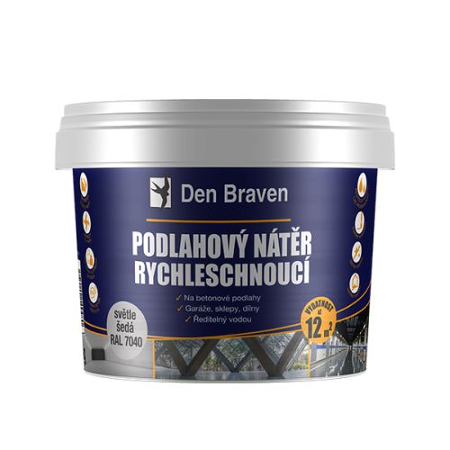 DEBBEX Podlahový nátěr RYCHLESCHNOUCÍ, kbelík 4 kg, šedá RAL 7040 (T7000)