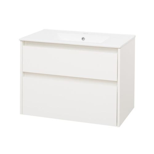 Mereo Opto, koupelnová skříňka s keramickým umyvadlem, bílá, 2 zásuvky, 810x580x458 mm (CN911)