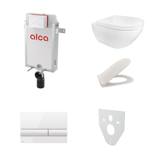 AKČNÍ SET 5v1 Alcadrain Renovmodul AM115/1000 + WC mísa JIKA MIO rimless