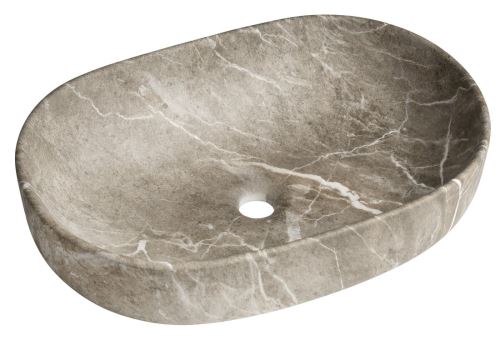 SAPHO CALEO keramické umyvadlo na desku, 60x42cm, breccia mramor (CA590BM)