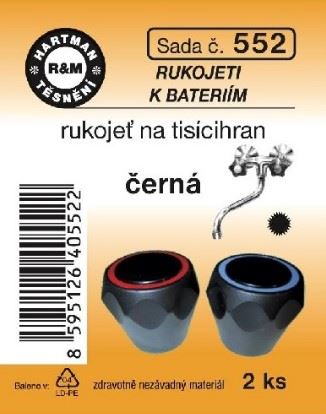 HARTMAN Rukojeť na tisícihran, 1/2", černá, 2 ks (HAR0552)