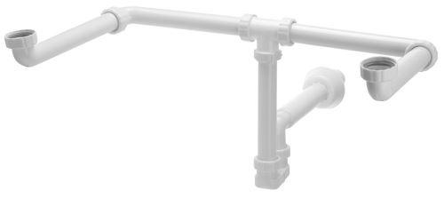 Bruckner MOSQUITO Umyvadlový sifon pro dvojumyvadlo, 1'1/4, odpad 40 mm, bílá (151.130.0)