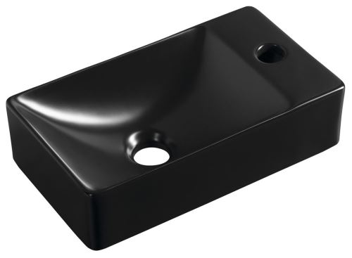 SAPHO MARGITHA keramické umývátko 38x22cm, otvor pro baterii vpravo, černá mat (MGT3822B)