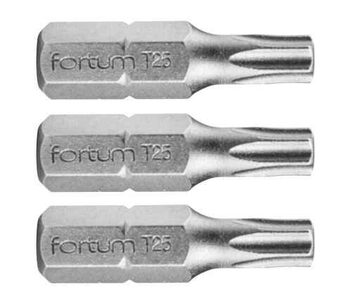 FORTUM-KITO Hrot TORX sada 3ks, T 25x25mm, S2, FORTUM-KITO, hrot TORX sada 3ks, T 25x25mm, S2, FORTUM-KITO, S2