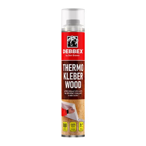 DEBBEX Lepidlo THERMO KLEBER WOOD 750 ml, pistolová dóza, žlutá (40221WT)