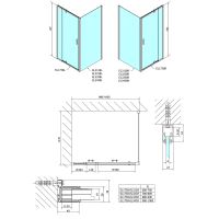 Polysan EASY LINE sprchové dveře otočné 880-1020mm, sklo BRICK (5)