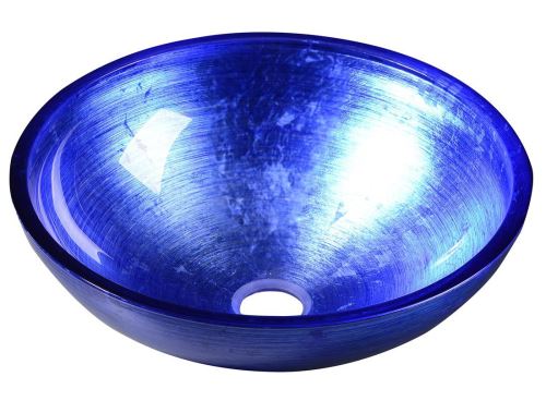 Sapho MURANO BLU, skleněné umyvadlo kulaté 40x14 cm, modrá