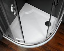 Gelco VIVA90 sprchová vanička z litého mramoru, čtvrtkruh, 90x90x4cm, R550 (2)