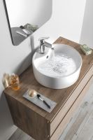 AQUALINE Keramické umyvadlo průměr 40x14,5 cm, na desku (49413) (1)