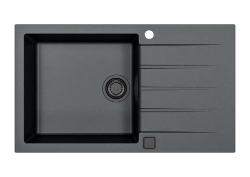 ALVEUS Granitový dřez CADIT 40, černý 91 - BLACK ADDITON + pop up sifon (1148160)