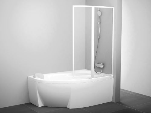 RAVAK Vanová zástěna VSK2 Rosa 150 P White/Transparent (76P80100Z1)