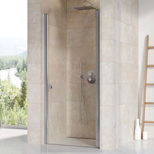 RAVAK Sprchové dveře CHROME CSD1 80 satin+Transparent (0QV40U00Z1)