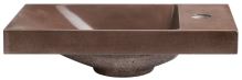 SAPHO AGOS betonové umývátko 40x22cm, levé/pravé, tmavě hnědá lesk (AS40015) (2)