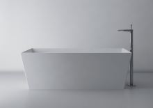 Gelco KVADRIE vana 1590x650x550mm, litý mramor, objem 360l, bílá lesk (3)
