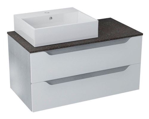 Sapho WAVE umyvadlová skříňka pro Rockstone desku 90x45x48cm, levá, bílá/mali wenge