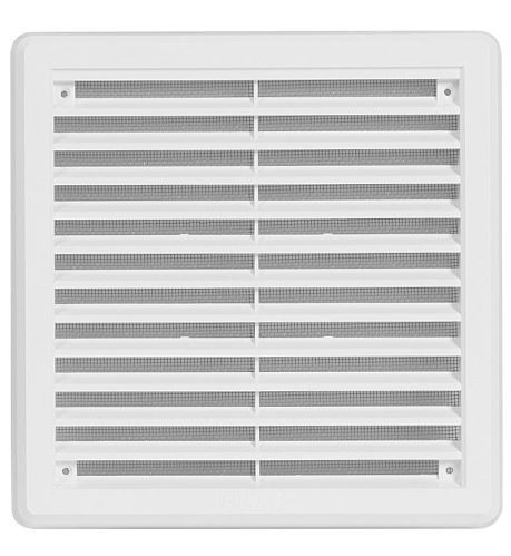 HACO VM 200×200 KB Větrací mřížka se síťovinou - krytka, bílá (0305)