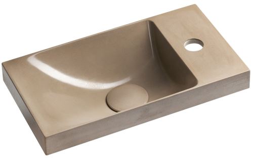 SAPHO AGOS betonové umývátko 40x22cm, levé/pravé, písková lesk (AS40014) SAPHO AGOS betonové umývátko 40x22cm, levé/pravé, písková lesk (AS40014)