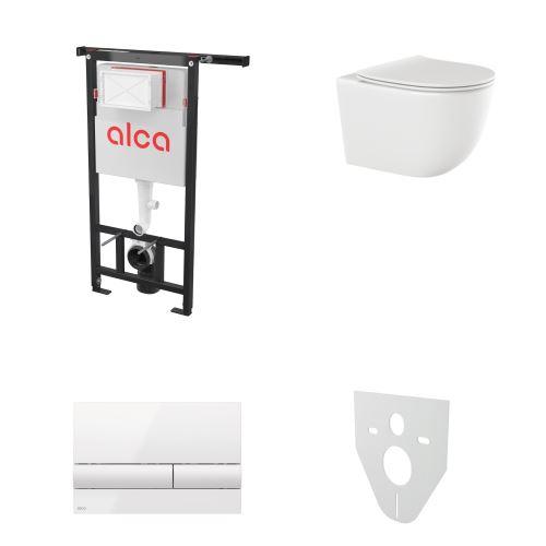 AKČNÍ SET 5v1 Alcadrain Jádromodul AM102/1120 + WC mísa INVENA TINOS
