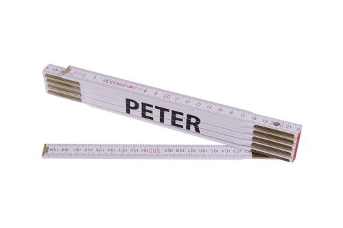 Metr skládací 2m PETER (PROFI,bílý,dřevo) (13442)