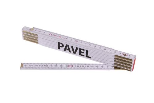 Metr skládací 2m PAVEL (PROFI,bílý,dřevo) (13405)