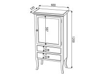 Sapho RETRO skříňka 60x120x38cm, buk, pravá (3)