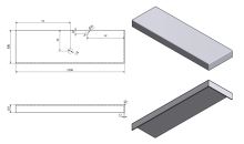 Sapho TAILOR rockstone deska 250x50 cm, provedení límce R (3)