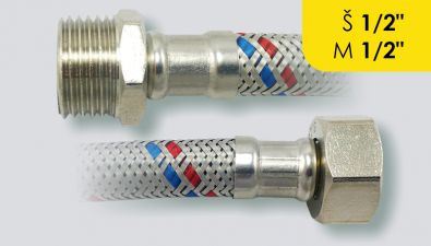 nerezová flexi hadička Š 1/2" x M 1/2", 50 cm