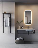 SAPHO SKA konzole pod umyvadlo/desku 100x22x51cm, černá mat (SKA810) (2)