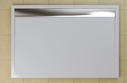 SANSWISS RONAL ILA Sprchová vanička obdélníková 80×90 cm bílá, kryt aluchrom (WIA800905004)