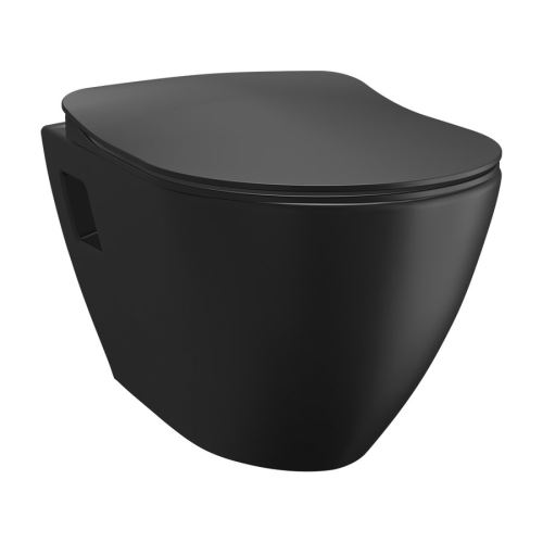 Sapho PAULA závěsná WC mísa, 35,5x50cm, černá mat