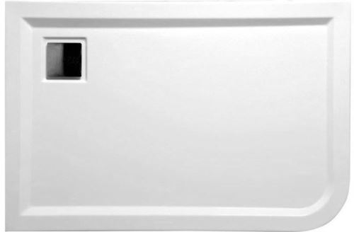 Polysan LUNETA sprchová vanička akrylátová, obdélník 100x80x4cm, levá, bílá