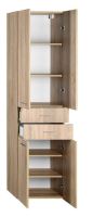 Aqualine ZOJA/KERAMIA FRESH skříňka vysoká se zásuvkami 50x184x29cm, dub platin (1)