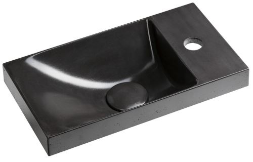 SAPHO AGOS betonové umývátko 40x22cm, levé/pravé, antracit lesk (AS40016)