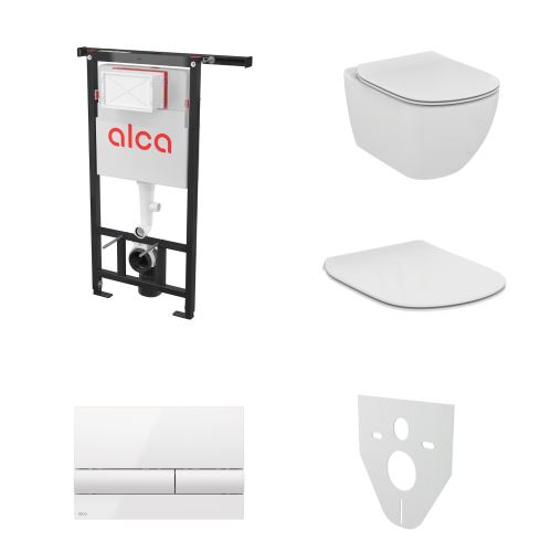AKČNÍ SET 5v1 Alcadrain Jádromodul AM102/1120 + WC mísa IDEAL STANDARD Tesi