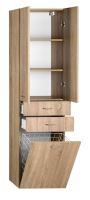 Aqualine ZOJA/KERAMIA FRESH skříňka vysoká s košem 50x184x29cm, dub platin (51295) (1)