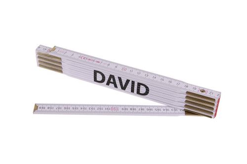 Metr skládací 2m DAVID (PROFI,bílý,dřevo) (13418)