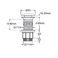 SAPHO Umyvadlová výpust 5/4“, click-clack, betonová zátka, antracit (FG916) (4)
