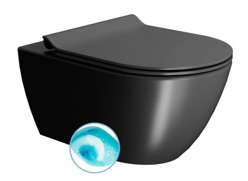 GSI PURA WC závěsné, splachování SWIRLFLUSH, 55x36 cm, černá dual-mat