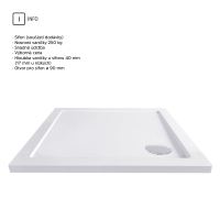 MEREO Kora Lite sprchový set: sprchový kout 90x90x185 cm, chrom ALU, sklo čiré, 90 cm, vanička, sifon (CK34123ZN) (2)