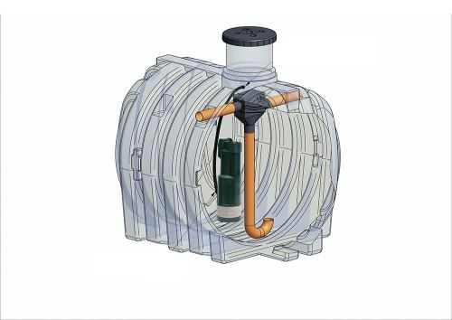 IVAR ELCU-10000l KOMPLET DIVERTRON plastová nádoba na využití dešťové vody (A520092D)