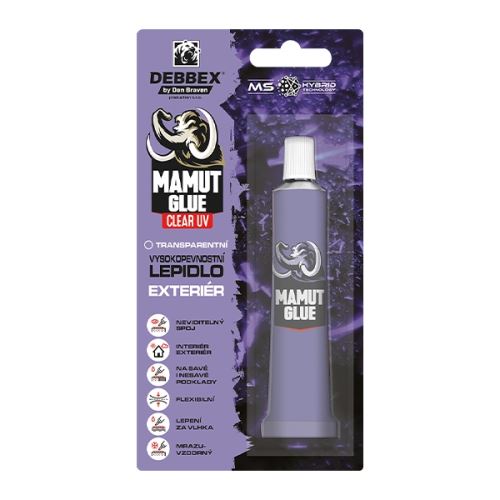 DEBBEX MAMUT GLUE Clear UV tuba 25 ml, transparentní (350010TU)
