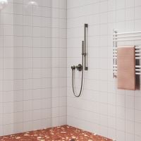 RAVAK 701.21GB Stěnový vývod sprchy, mosazný, Graphite Brushed (X07P697) (1)