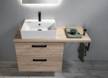 Aqualine VEGA umyvadlová skříňka 72x57,6x43,8 cm, 2xzásuvka, dub platin (2)