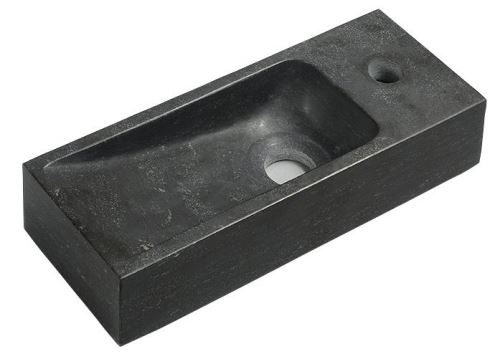 Sapho BLOK kamenné umývátko 38x8x14 cm, antracit