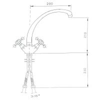Reitano Rubinetteria ANTEA stojánková dřezová baterie, výška 265mm, zlato (1)