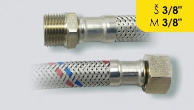 nerezová flexi hadička Š 3/8" x M 3/8", 20 cm