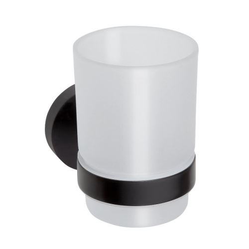 SAPHO X-ROUND BLACK sklenka, mléčné sklo, černá (XR903B)