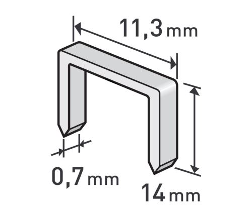 EXTOL PREMIUM Spony, balení 1000ks, 14mm, 11,3x0,52x0,70mm